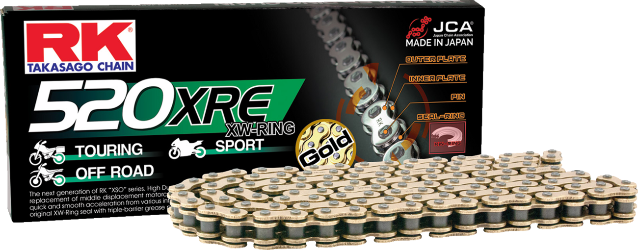 RK 520 XRE - Drive Chain - 112 Links - Gold GB520XRE-112