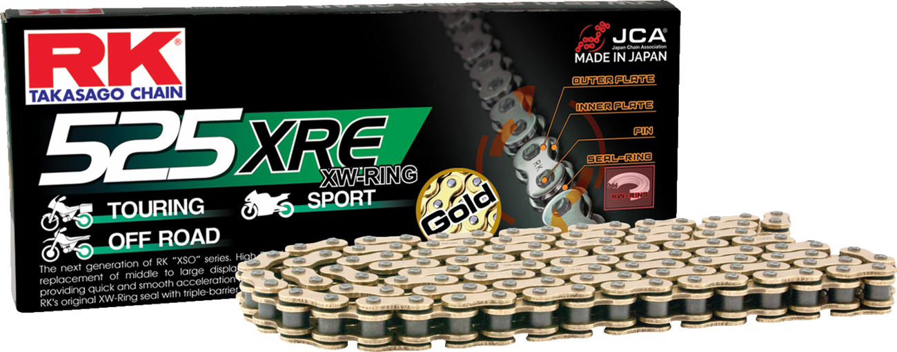 RK 525 XRE - Drive Chain - 110 Links - Gold GB525XRE-110