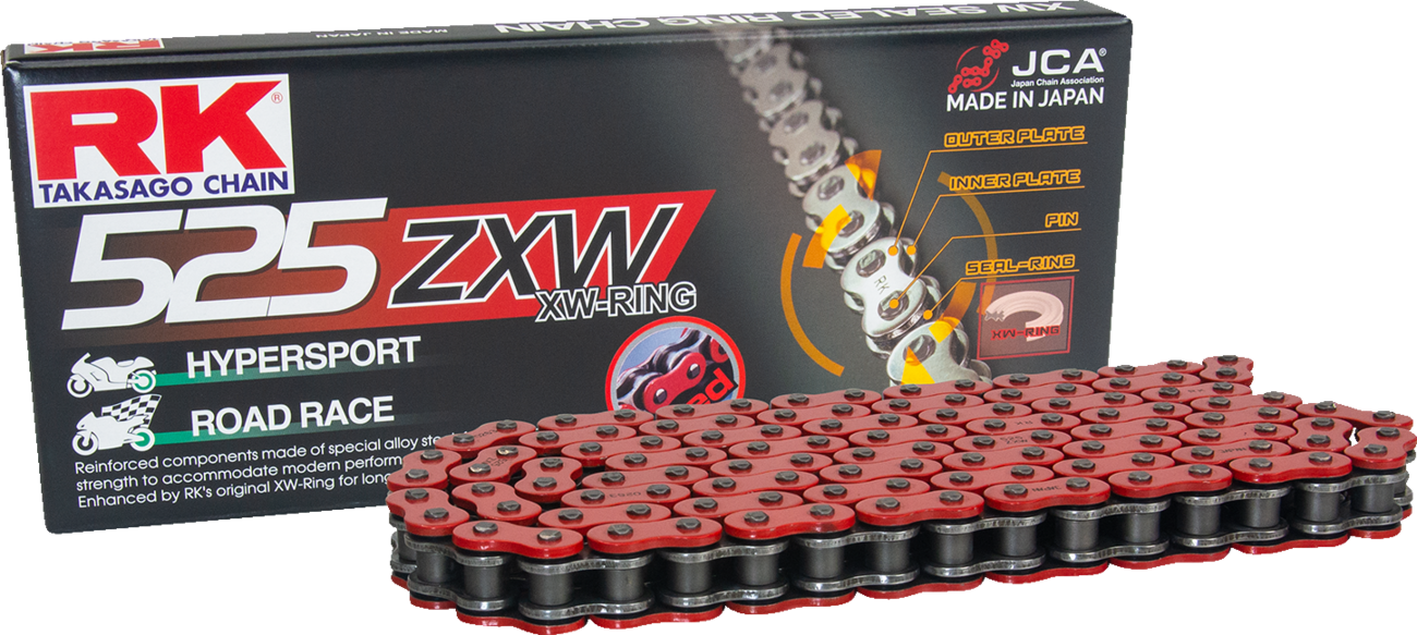 RK 525 ZXW - Connecting Link - Rivet - Red RR525ZXW-RL