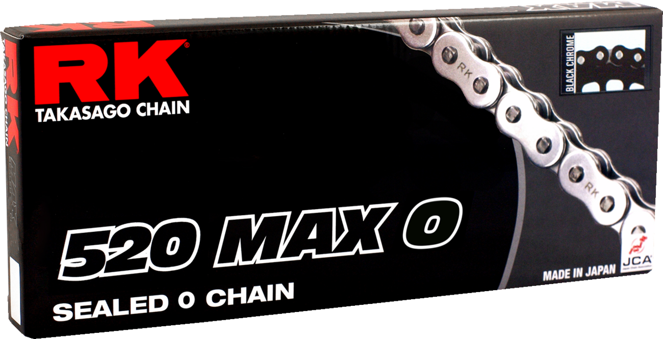 RK 520 Max O - Drive Chain - 120 Links - Black/Chrome 520MAXO-120-BC