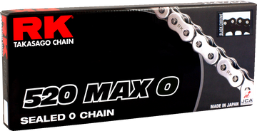 RK 520 Max O - Drive Chain - 120 Links - Black/Chrome 520MAXO-120-BC