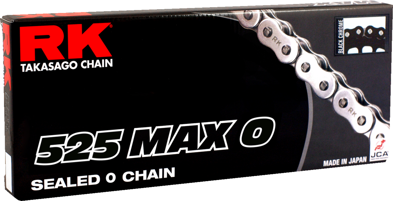 RK 525 Max O - Drive Chain - 120 Links - Black/Chrome 525MAXO-120-BC