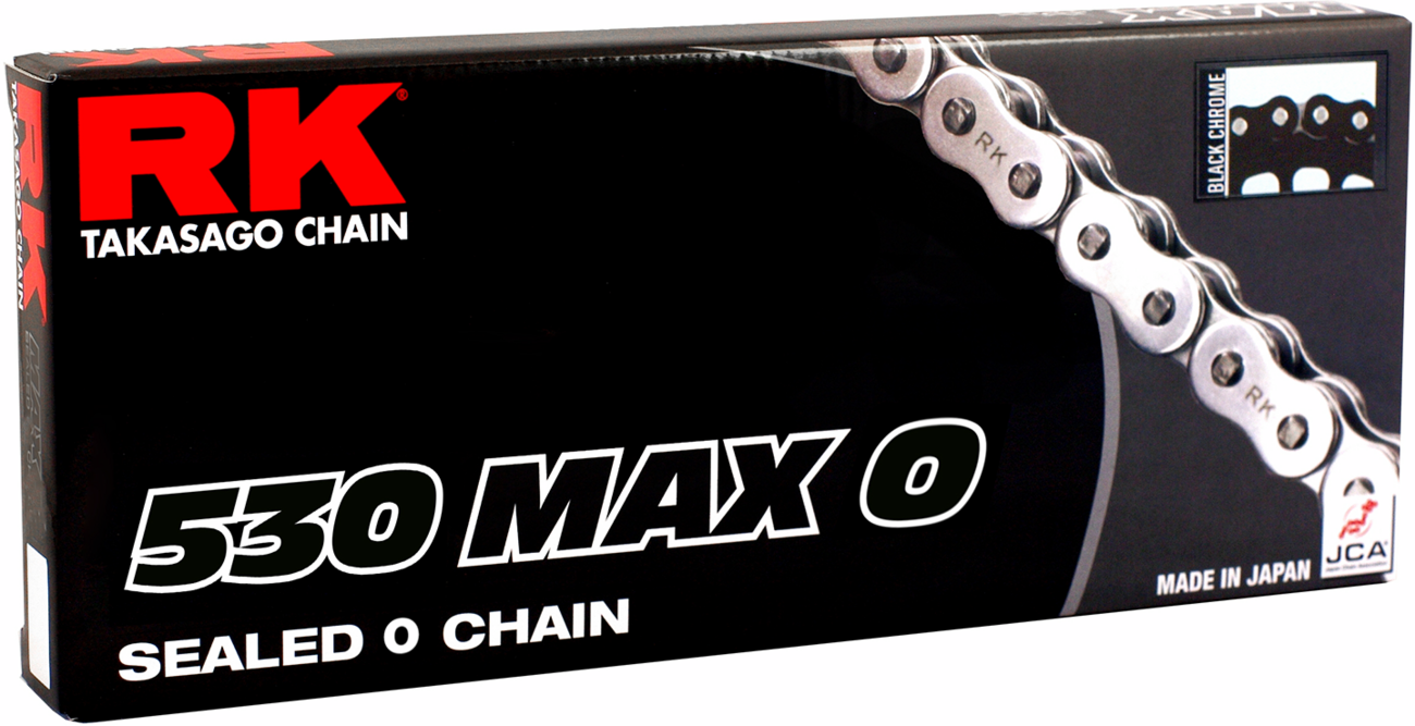 RK 530 Max O - Drive Chain - 120 Links - Black/Chrome 530MAXO-120-BC