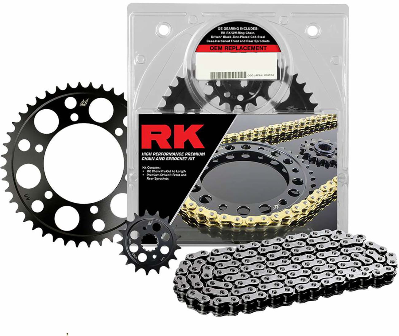 RK Chain and Sprocket Kit - Natural/Black - Africa Twin 1104-160E