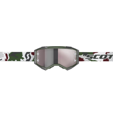 Fury Goggle Dark Green/White Camo W/Silver Chrome Works