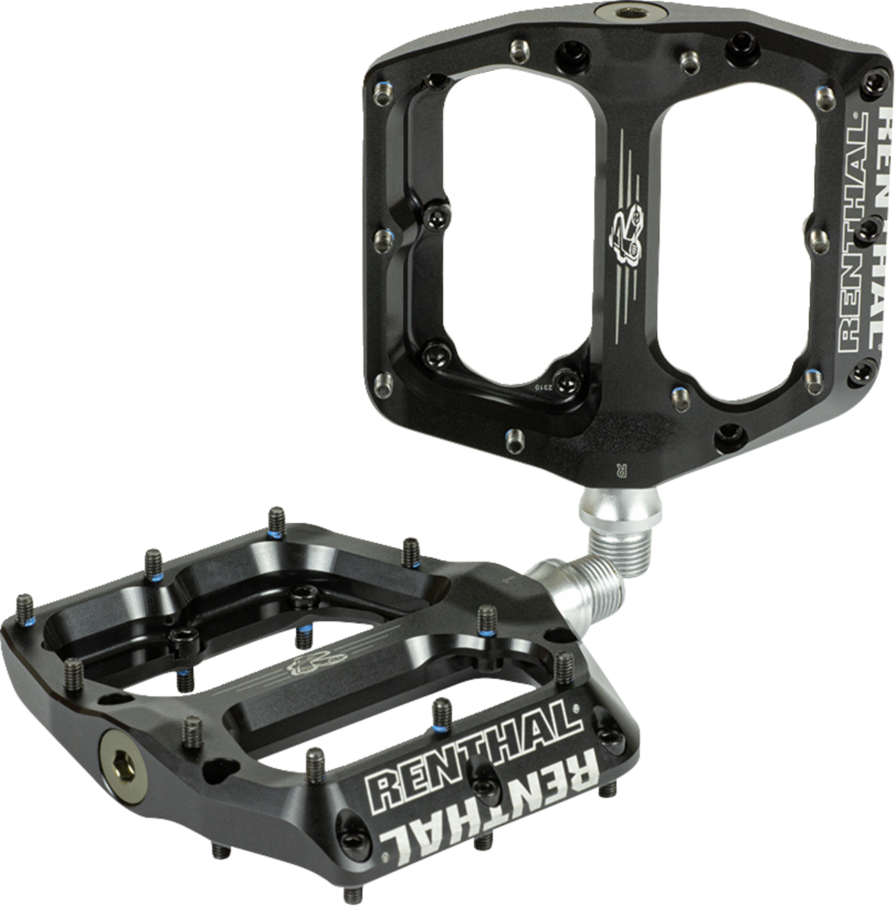 RENTHAL Revo-F Flat Pedals - Black PD10001-001-01