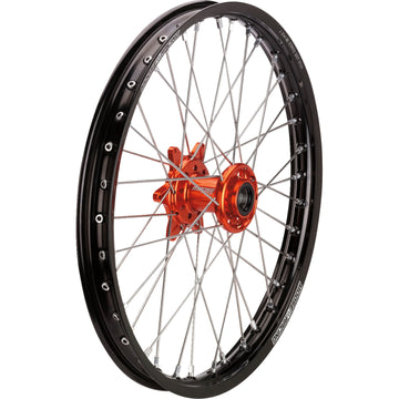 Moose Racing Wheel Assembly - SX-1 - Complete - Front - Black Wheel/Orange Hub - 21x1.6 - KTM MF-16021-BKOR