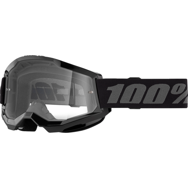 100% Strata 2 Black/Clear Lens Goggles