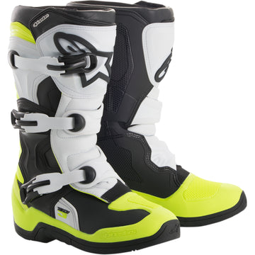 ALPINESTARS Tech 3S Boots - Black/White/Fluorescent Yellow - US 2 2014018-125-2