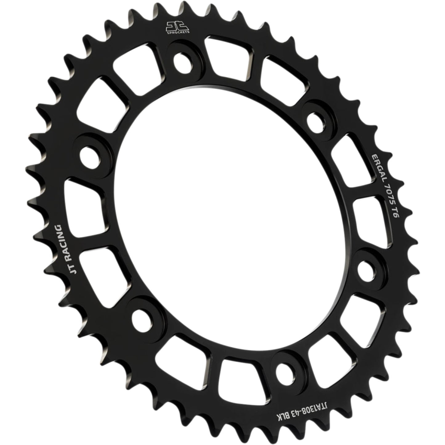 JT SPROCKETS Rear Sprocket - Honda - Black - 43-Tooth JTA1308.43BLK by JT Rear Sprockets   Aluminum/Alloy