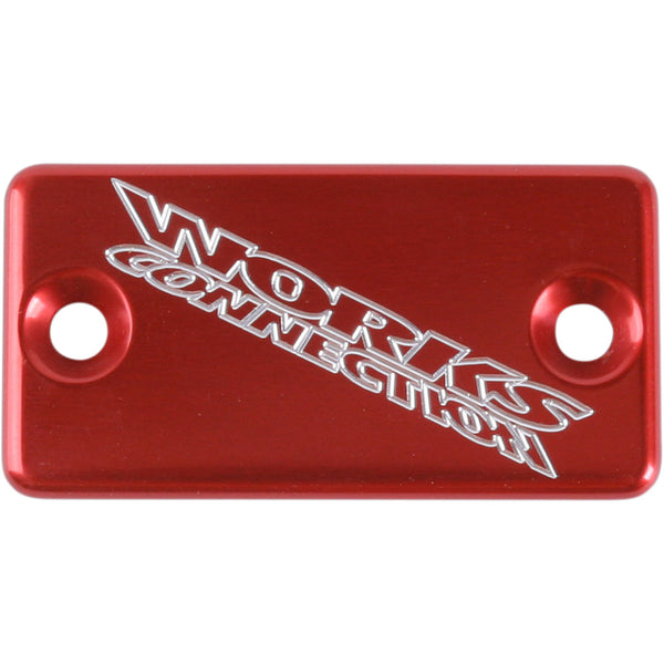 Works Connection Anodized Billet Aluminum Front Brake Reservoir Cover - Red 21-025