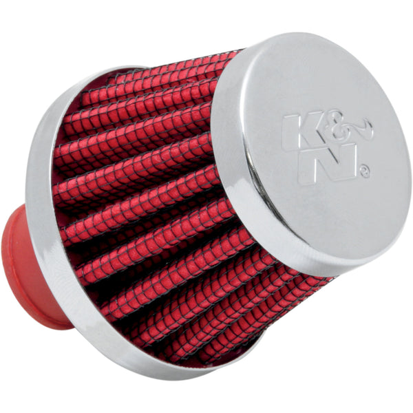 K & N Rubber Base Crankcase Vent Filter - Red - 3/8