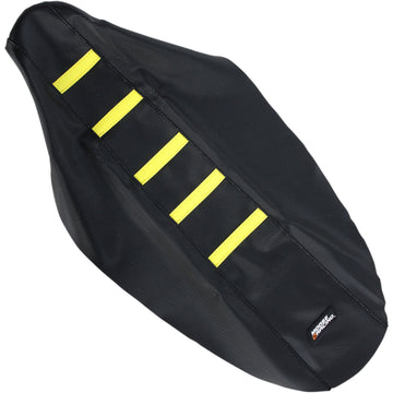 Moose Racing Ribbed Seat Cover - Black Cover/Yellow Ribs - Suzuki RMZ25010-331RT