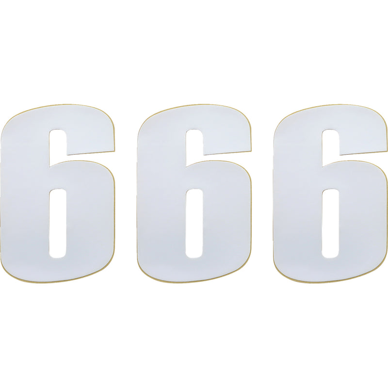 Moose Racing Race Number 6 - White - 6" 80106