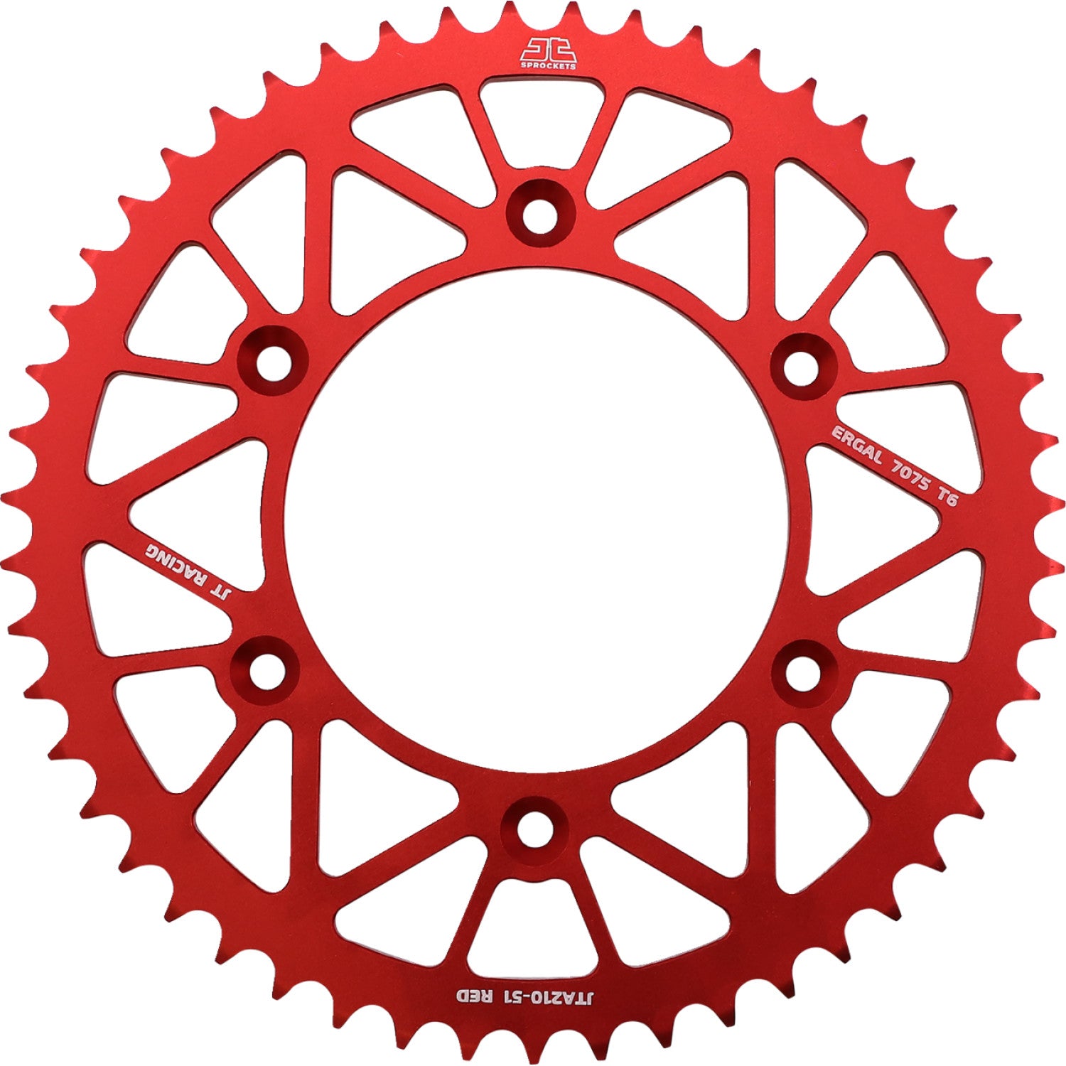 JT SPROCKETS Rear Sprocket - Beta/Honda - Red - 51 Tooth JTA210.51RED by JT Rear Sprockets   Aluminum/Alloy