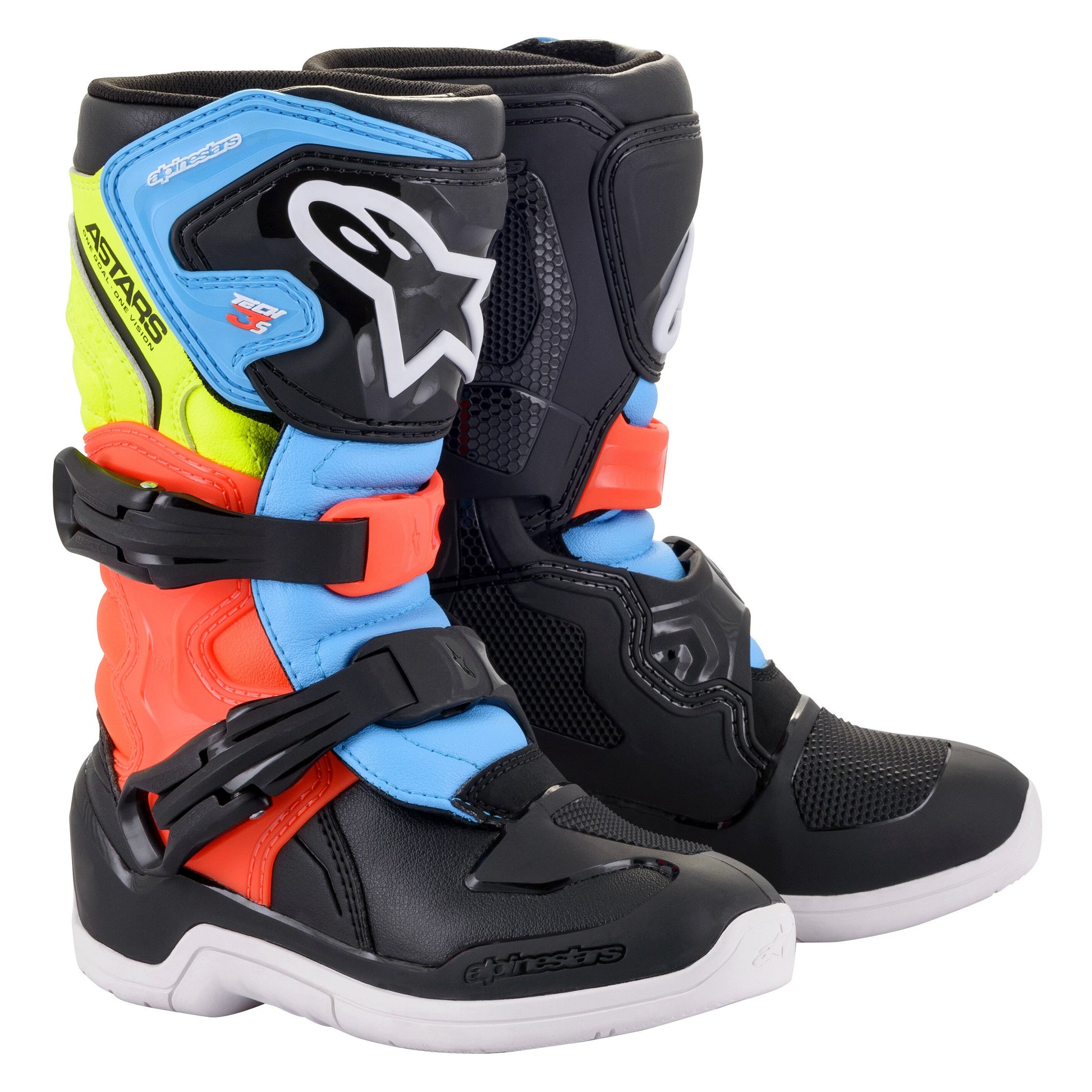 Alpinestars Tech3S Kids Black/Yellow/Red Fluo Size 11 | Boots & Accessories