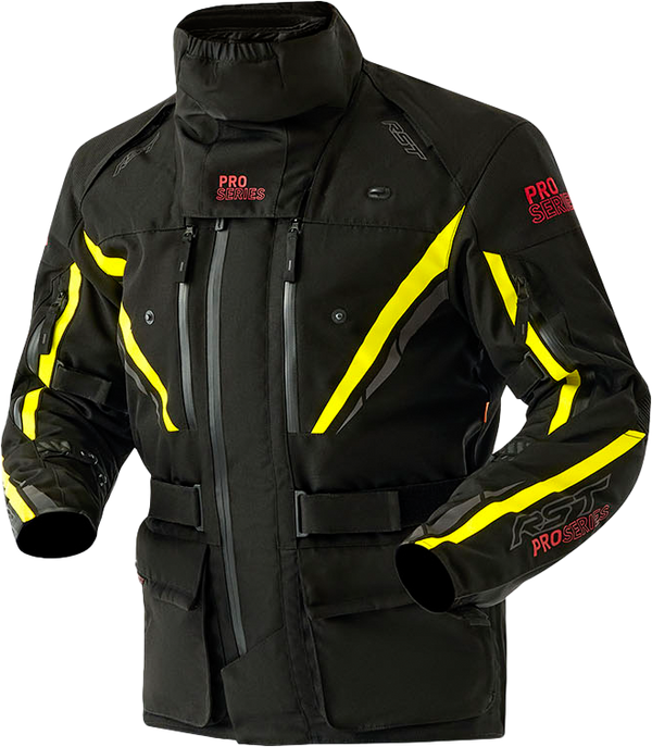 RST Pro Series Paragon D3O CE Textile Jacket - Black/Fluro Yellow - 3XL