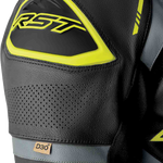 RST S1 D3O CE Leather Suit - Black/Grey/Fluro Yellow - 3XL
