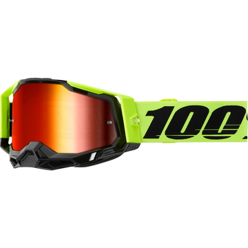 100% Racecraft 2 Goggle - Neon Yellow - Red Mirror 50010-00037