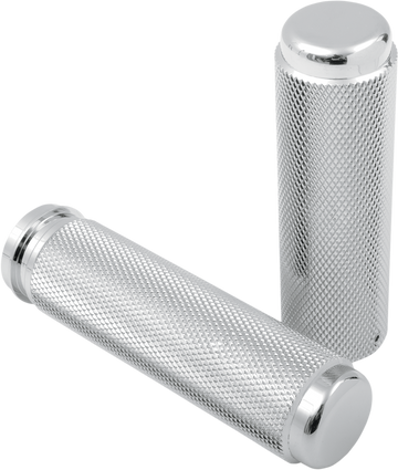 PINGEL Billet Grips - Knurled - TBW - Chrome 62197