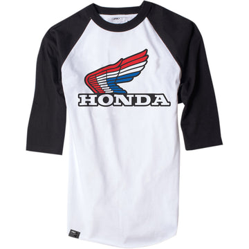 FACTORY EFFEX Vintage Honda Baseball T-Shirt - White/Black - Medium 17-87332
