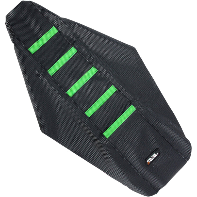 Moose Racing Ribbed Seat Cover - Black Cover/Green Ribs - Kawasaki KX12503-334RT