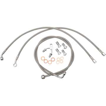 LA Choppers Brake Lines - 18" - 20" Ape Hanger Handlebars - Stainless Steel LA-8122B19