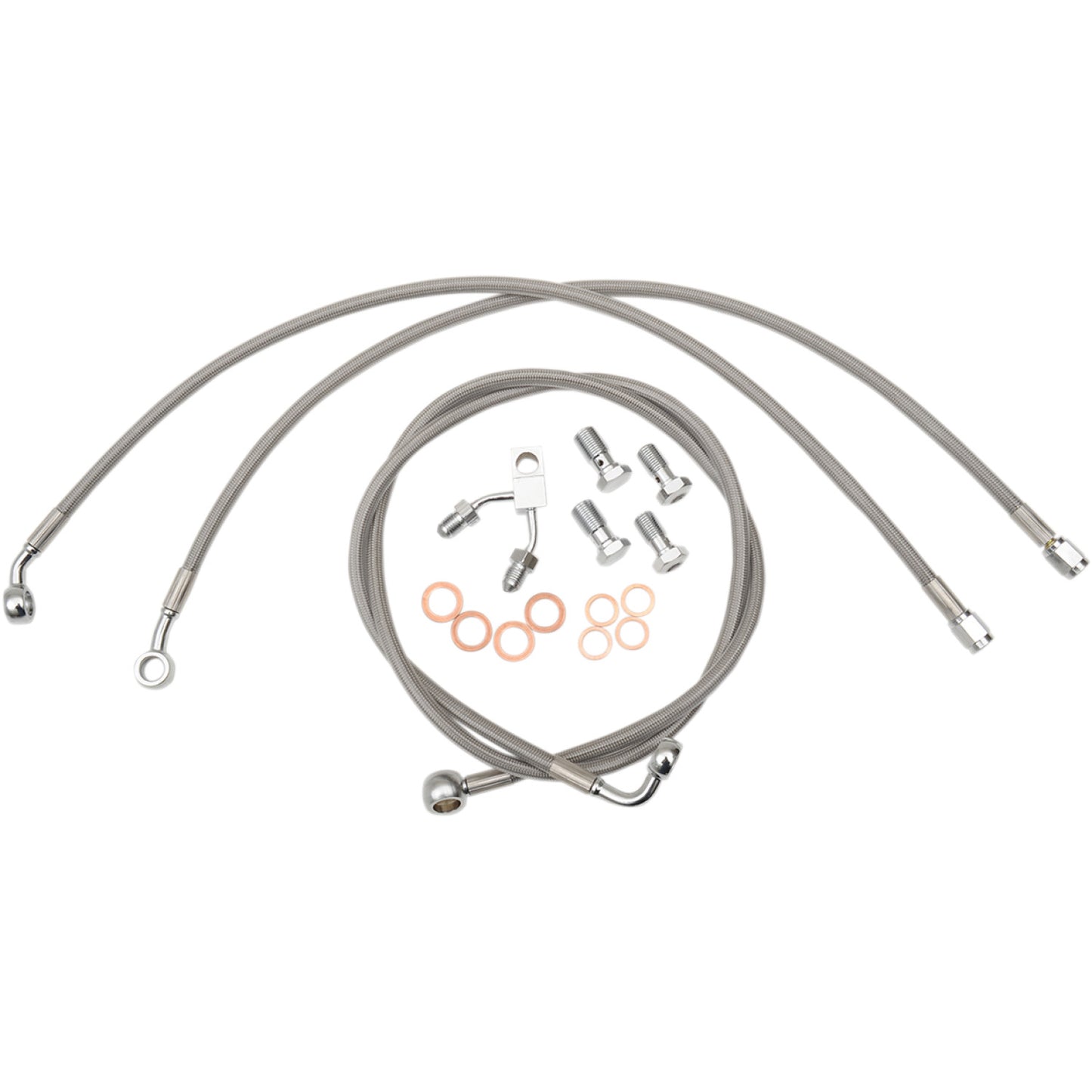 LA Choppers Brake Lines - 15" - 17" Ape Hanger Handlebars - Stainless Steel LA-8150B16