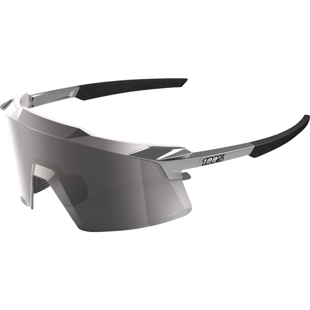 100% Aerocraft Sunglasses - Black Chrome - HiPER Silver 60032-00015