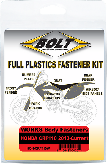 BOLT Body Work Fastener Kit - Honda HON-CRF110W