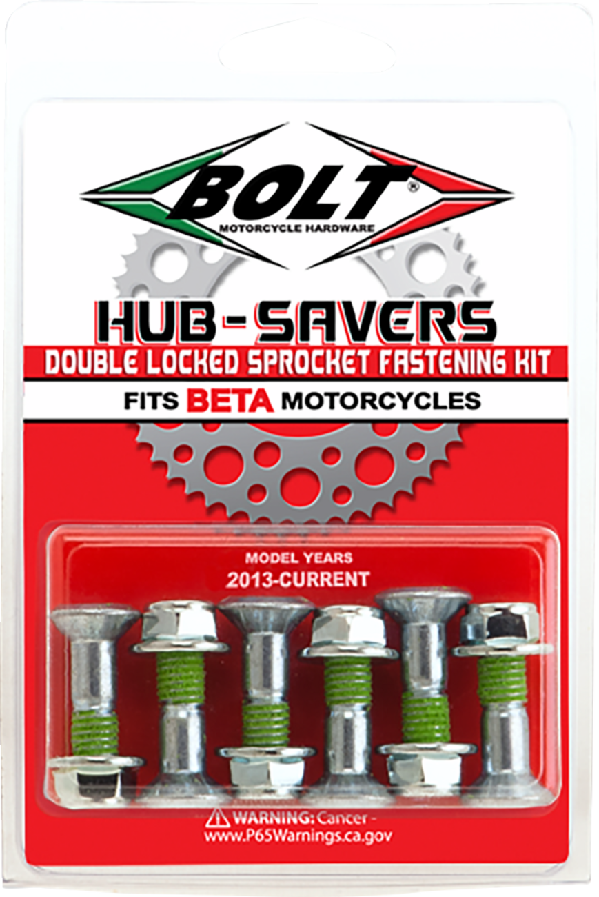 BOLT Fastener Kit - Hub-Savers/Sprocket - Double Locked - Silver - 6 Pack - Beta HS.BETA