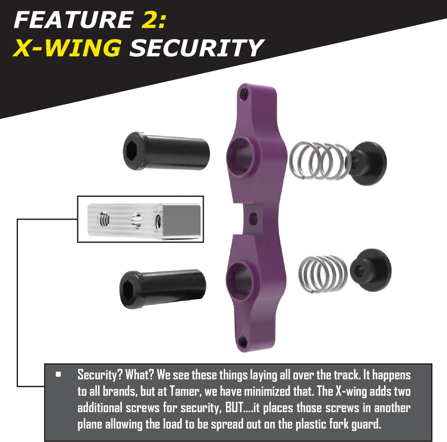 Tamer Double Button X Wing Purple