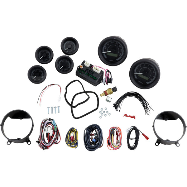 Dakota Digital MVX-8K Series Analog/Digital 6-Gauge Kit - Black Bezel - Black Face with Gray Background MVX-8600-KG-K