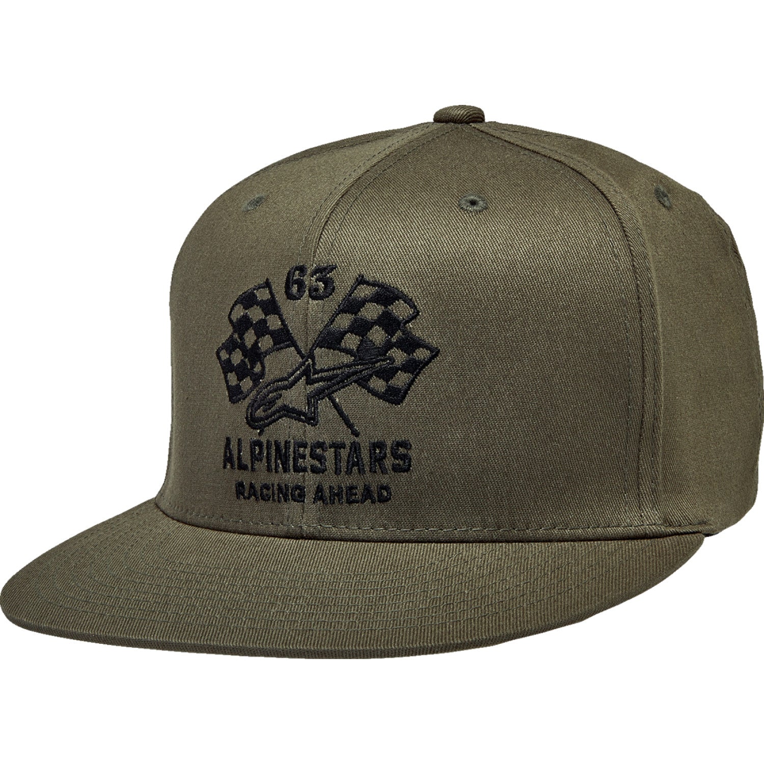 ALPINESTARS Double Check Flat Bill Hat - Military/Black - Large/XL 1212812306910LX