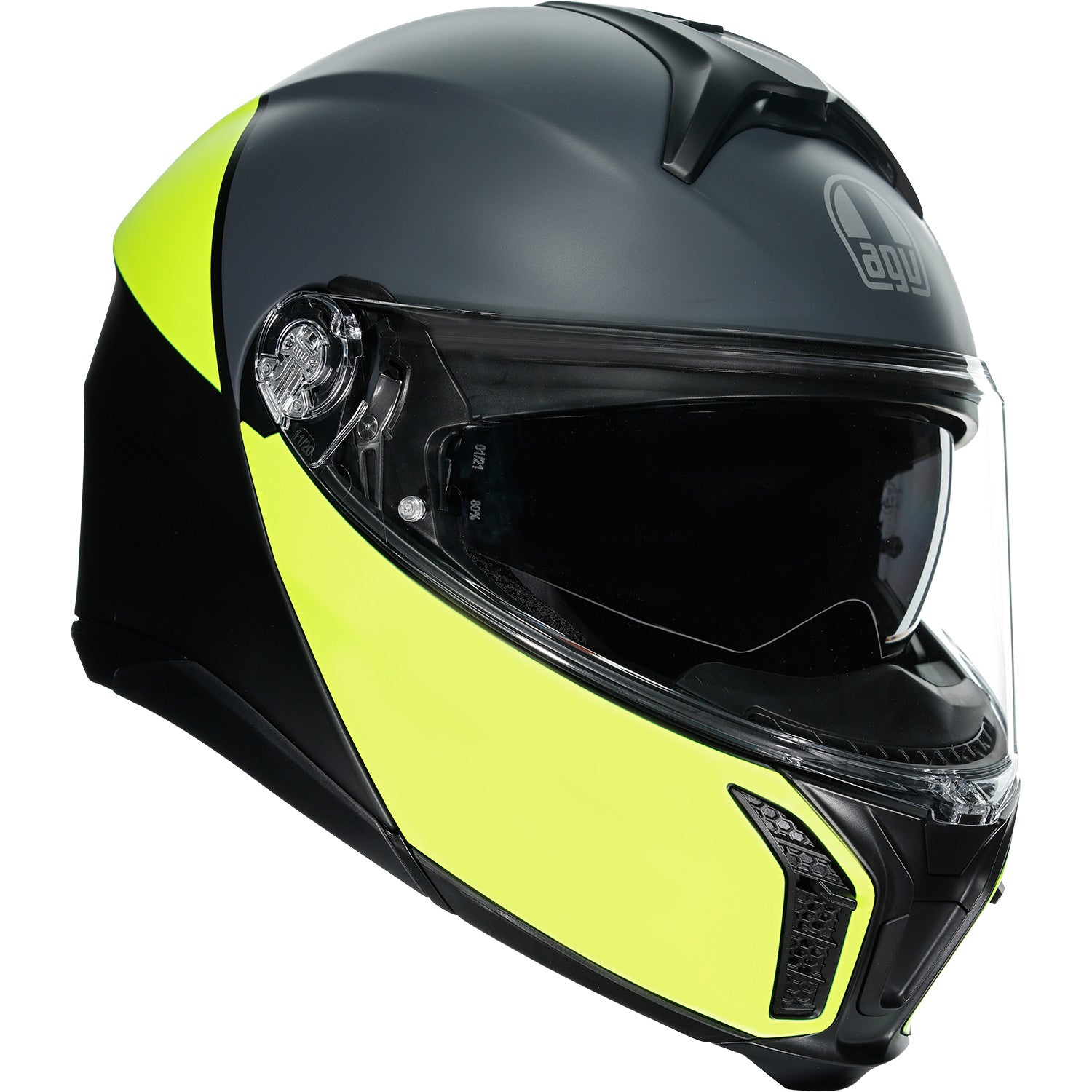 AGV Tourmodular Helmet - Balance - Black/Yellow Fluo/Gray - Small 211251F2OY00110 | Street Full Face Modular Helmet