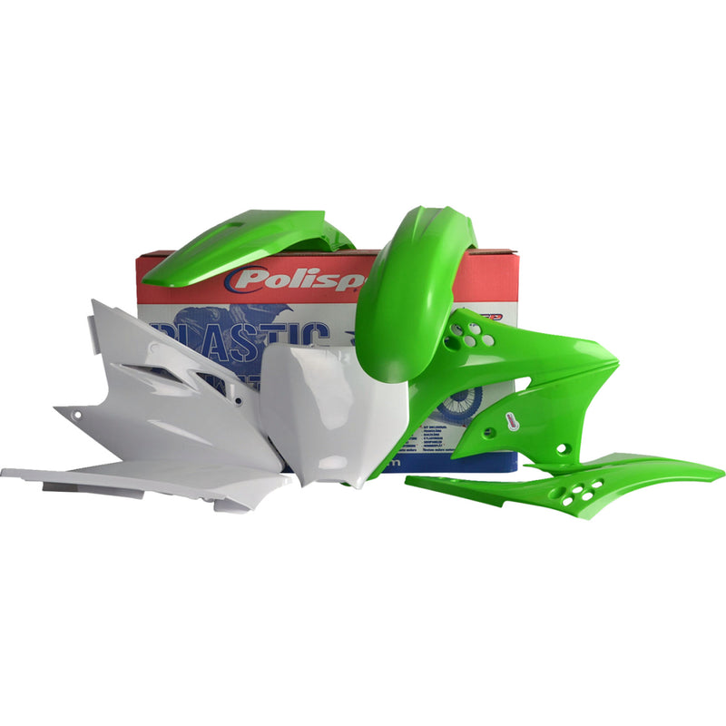 POLISPORT Body Kit - Complete - '08 OEM Green/White - KX 450F 90114 by Polisport