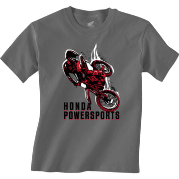 Honda Apparel Youth Honda Rider T-Shirt - Charcoal - Small NP21S-Y3035-S | T Shirts Childs