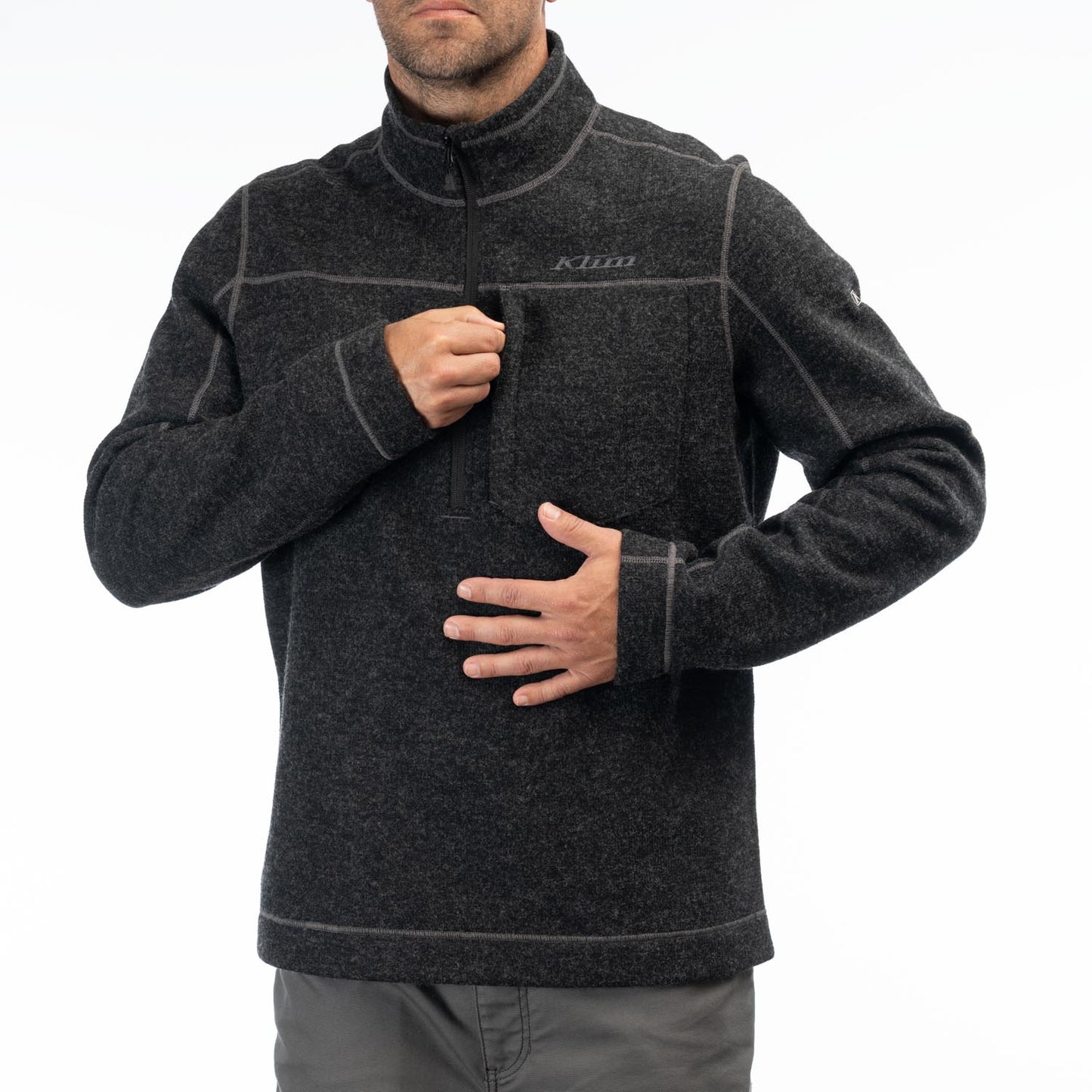 Bighorn Canyon Wool Fleece 1/4 Zip Black Heather - 2X