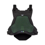 Fox Airframe Black and green protective vest on a white background