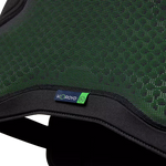 Green and black saddle pad with Koroyd logo on a white background