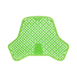 Green plastic mat with a textured surface on a white background