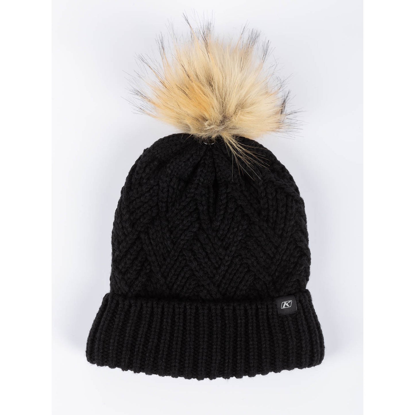 Chevron Pom Beanie Black - ONE SIZE FITS ALL