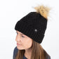 Chevron Pom Beanie Black - ONE SIZE FITS ALL