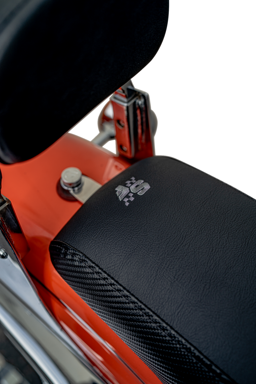 SLYFOX Drifter Seat - Gray Logo - Black Vinyl - Smooth - FXR '82-'00 SlyFox4681B