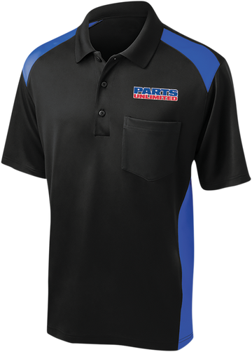 THROTTLE THREADS Parts Unlimited Polo Shirt - Black/Blue - Large PSU36CS416BRBLG