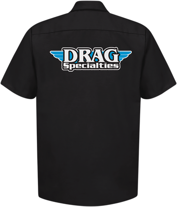 THROTTLE THREADS Drag Specialties Shop Shirt - Black - Large DRG31ST24BKLG