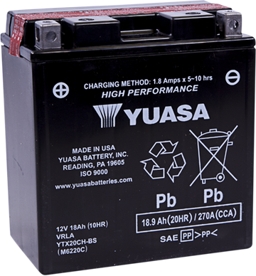 Yuasa AGM Battery - YTX20CH-BS .82 L YUAM6220C