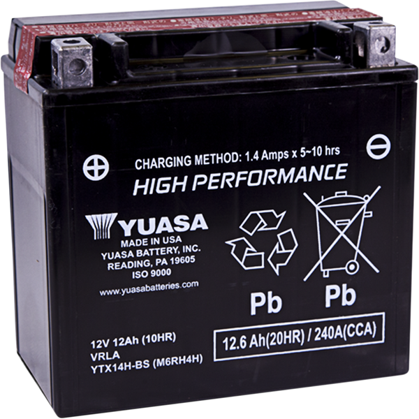 Yuasa AGM Battery - YTX14H-BS .69L YUAM6RH4H