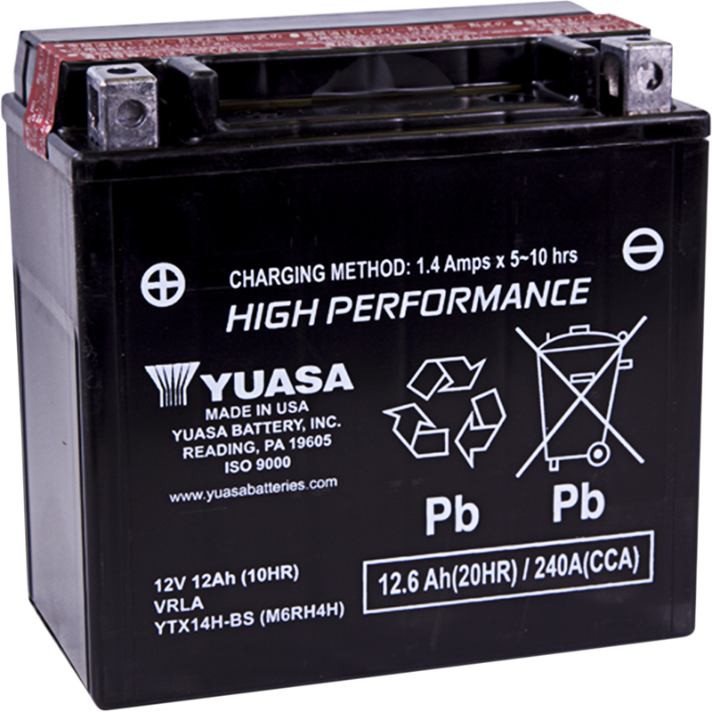 Yuasa AGM Battery - YTX14H-BS .69L YUAM6RH4H