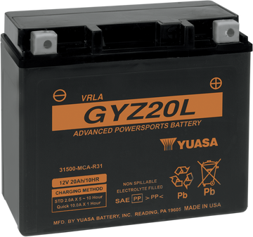 Yuasa AGM Battery - GYZ20L YUAM720GZ